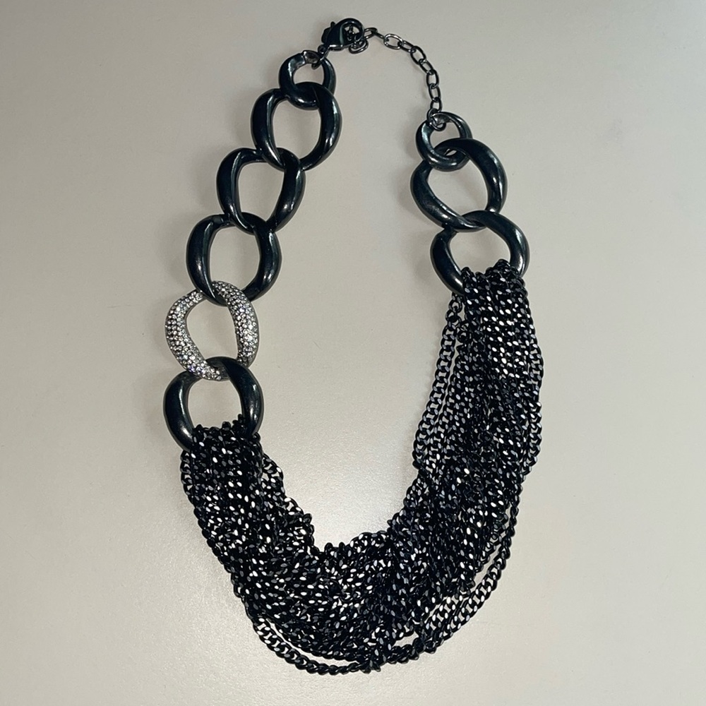 Macy’s Dark Gray Statement Necklace - image 1